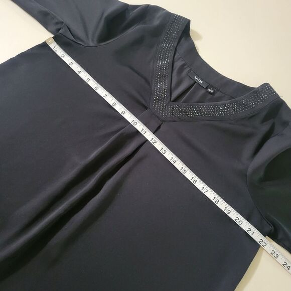 Apt. 9® Women's Black Embellished V-neck Chiffon Tunic Top - Picture 5 of 13